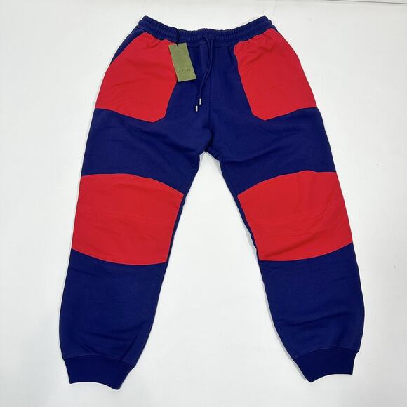 Gucci x The North Face XL Blue Red Paneled Lounge Sweatpants Jogger NWT $1380 - Picture 6 of 11